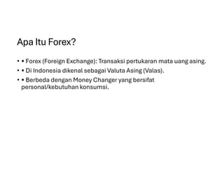 Mengenal Trading Forex Peluang Risiko dan Alternatif Investasi
